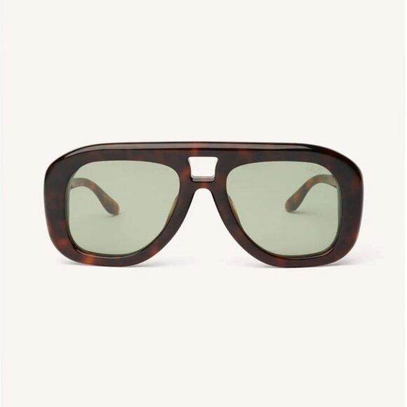 dezi | pusha | oversized aviator sunglasses | tortoise | woman owned - Picture 4 of 8